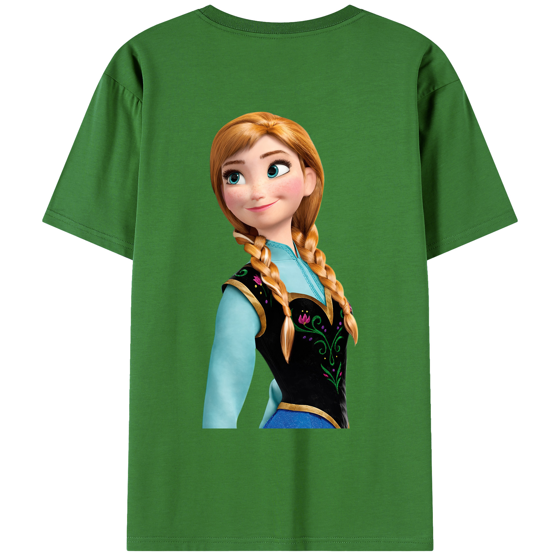 （画像用） アナと雪の女王 アンナ エルサ Frozen Anna Elsa レディース半袖Tシャツ(バックプリント)